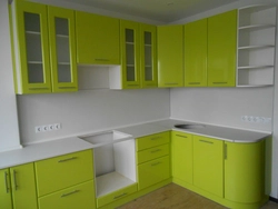 Lime kitchen in the interior