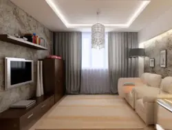 Living room design 20 sq m photo with zoning
