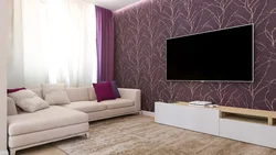 Stylish wallpaper for the living room photo