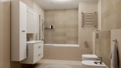Bathroom design in light beige tones