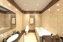 Bathroom design in light beige tones