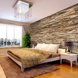 Apartment renovation design with stones