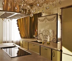 Kitchen design in gold
