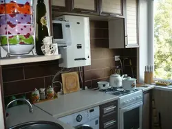 Kitchen interior design with gas stove
