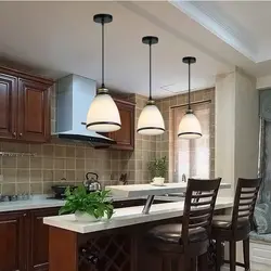 Lamps in the kitchen interior photo