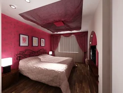 Спальня ў бардовым колеры дызайн фота