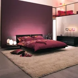 Bedroom in burgundy color design photo