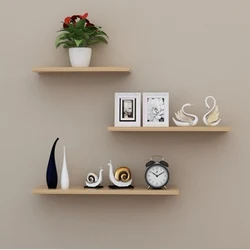 Modern Shelves On The Wall In The Bedroom Photo