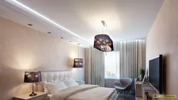 Suspended Ceiling Design In A Bedroom Without A Chandelier Photo