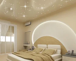 Suspended ceiling design in a bedroom without a chandelier photo