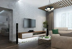 Wooden interior decoration of the living room