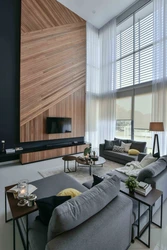 Wooden interior decoration of the living room