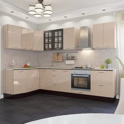 Cappuccino color photo kitchen furniture