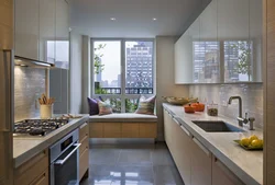 Small Kitchen With Two Windows Design Photo