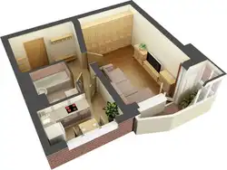 Apartment design 33 sq m with balcony
