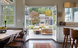 Interior Of A Kitchen With A Balcony Door