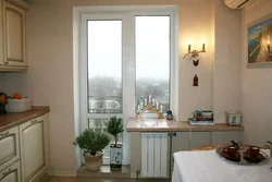 Interior Of A Kitchen With A Balcony Door