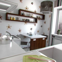 Wallpaper in kitchens in Khrushchev photo