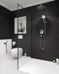 Black plumbing in the bathroom in the interior