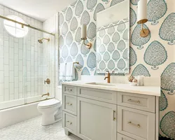 Bathroom design wallpaper and tiles