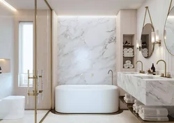 Дизайн ванной белый пол