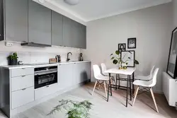 Kitchen walls with white furniture photo