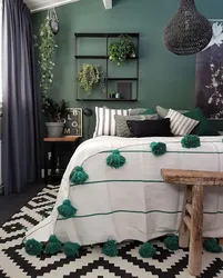 Дизайн Спальни Бело Зеленый