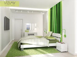 Bedroom design white green