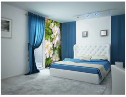 Bedroom Interior White And Blue