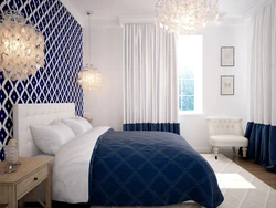 Bedroom Interior White And Blue