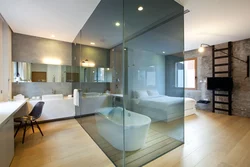 Glass in the bathroom interior photo