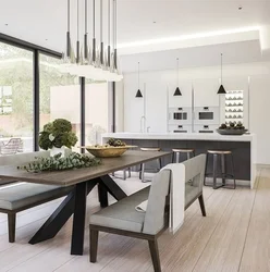 Interior photo of kitchen dining room