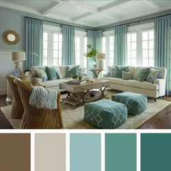 White gray beige in the living room interior