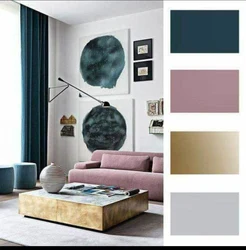 Color scheme of living room interior with table