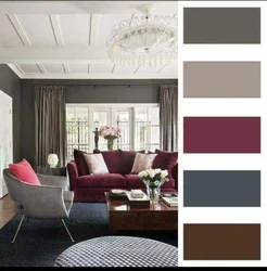 Цветовая гамма интерьера гостиной с таблицей