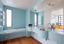 Бір түсті ванна бөлмесінің фотосы