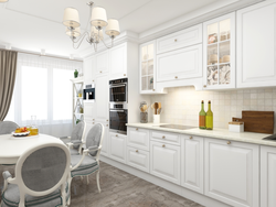 Kitchen Design White With Wood Photo In The Interior