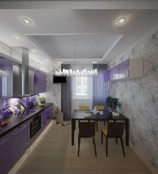 Lilac Gray Kitchen Interior