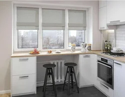 Countertop Together With A Window Sill In The Kitchen Photo