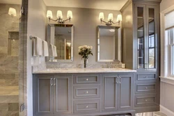 Bathroom interior with two sinks