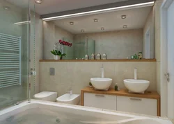 Bathroom interior with two sinks