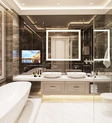 Bathroom Interior With Two Sinks