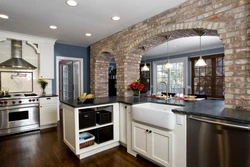 Interior Brick Kitchen Photo