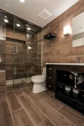 Bathroom Interior Brown Floor