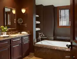 Bathroom Interior Brown Floor