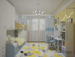 Children's bedroom design for two people of different sexes