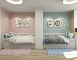 Детская спальня дизайн для двоих разнополых