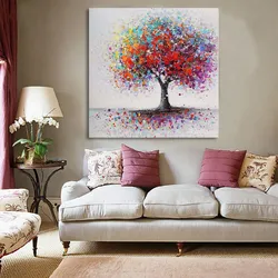 Paintings on the wall in the living room interior in a modern style