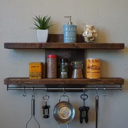 Wall shelves for the kitchen photos in the interior with your own