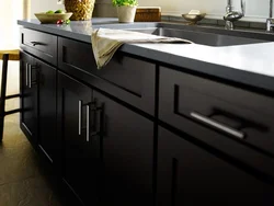 Modern kitchen handles in a modern style photo